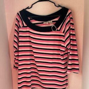 Fiorlini international plus pink and black striped top size 22/24 w